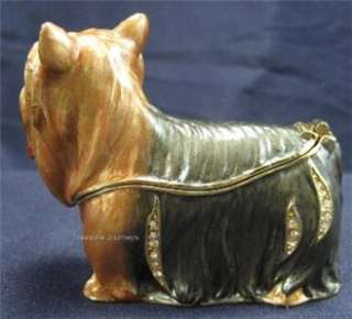 Bejeweled Yorkie   Yorkshire Terrier Dog Trinket Box  