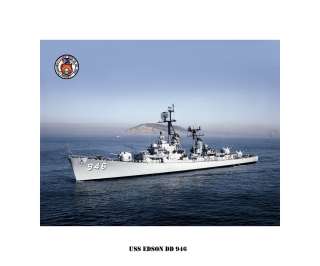 USS EDSON DD 946 , US Naval Destroyer, USN Navy Ship Print  