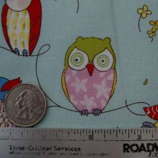 Alexander Henry~SPOTTED OWL~Aqua Owls Quilt Fabric /Yd.  