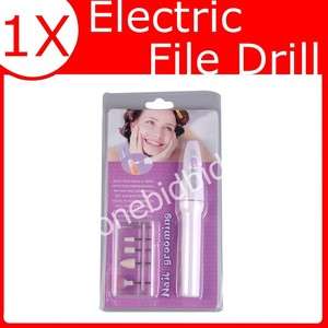 Pen Shape Electric Nail Art File Drill Pen 5 Bits  