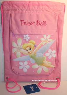 Disney TINKERBELL PINK Drawstring Backpack BAG NEW A  