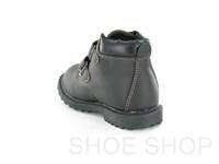 BOYS BLACK ANKLE BOOTS,VELCRO WINTER,FAUX LEATHER 8  2  