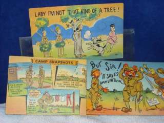 Vintage Political Army Comic Post Cards ca 1942  