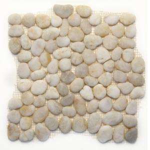  Honed White Onyx 12 In. x 12 In. Stone Pebble Mosaic Floor & Wall Tile