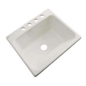   Drop InAcrylic 25x22x12 4 Hole Single Bowl Utility Sink in TenderGray