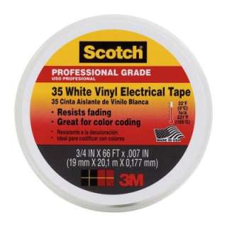 Scotch 3/4 in. x 66 ft. #35 White Electrical Tape 10828 BA 10 at The 