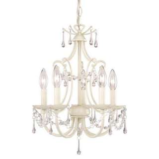 Laura Ashley Chella 5 Light Chandelier Frosted Argent White MCH010 at 