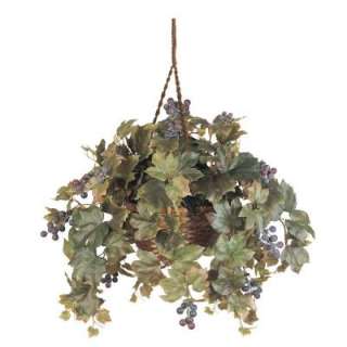 Nearly Natural 22 in. Grape Leaf Silk Hanging Basket 6026 at The Home 