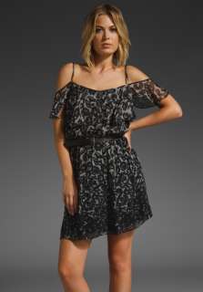 JOIE Lolly Printed Ruffle Dress in Caviar  