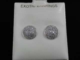 14k White Gold EP Round Simulated Diamond Studs Earring  