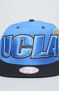 Mitchell & Ness The Wordmark Snapback Hat in Baby Blue Black 