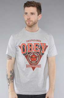 Obey The World Champions Basic Tee in Heather Grey  Karmaloop 