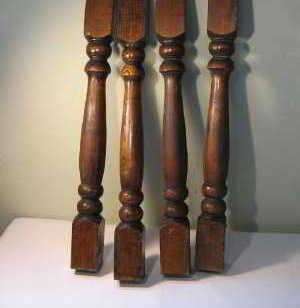 Salvage Lot of 4 Pine Architectural Baluster Stair Case Spindles.