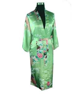 green ladies silk kimono gown robe dressing M,L,XL,XXL  