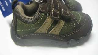 Infant Boys Size 2 OshKosh Brown & Green Athletic Shoes NEW  
