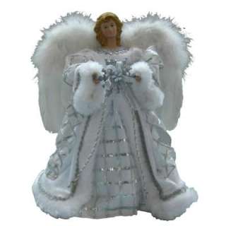 Home Accents Holiday 12 In. Silver Fabric Angel Tree Topper 5558074 at 