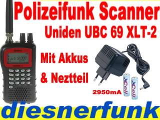 FUNK SCANNER UNIDEN BEARCAT UBC 69 XLT 2 & AKKUS NETZ  