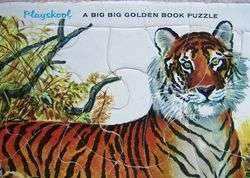   PLAYSKOOL MOTHER TIGER CUB TIGER Golden Press A BIG GOLDEN BOOK PUZZLE