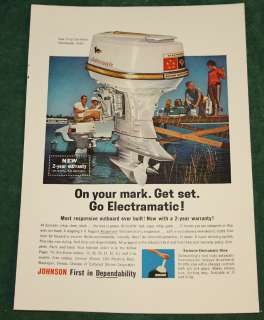 Vintage 1963 Johnson Outboard Motors Ad Nat Geo  