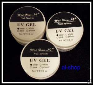 3ps Clear Kit Set Nail Art Builder UV Gel Glue Tips  