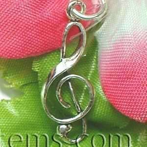 925 STERLING SILVER TREBLE CLEF NOTE CHARM / PENDANT  