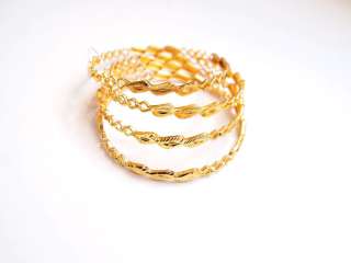 Faux 22k Gold Middle Eastern Style Bangle Set  