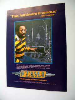 TAMA Drumset Drum Hardware Billy Cobham 1983 print Ad  