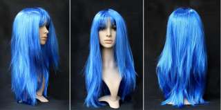 Punk Long Straight Hair Wig for Dance Party Cosplay Show 9Colours Gbq 