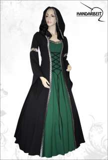TONIA grün Mittelalter Kleid Gewand Gothic LARP Hexe Kostüm HdR Gr 