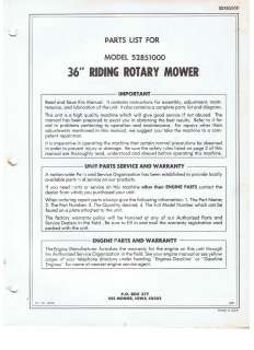   RIDING MOWER TRACTOR PARTS MANUAL PEERLESS 626 MTD MURRAY LAWN  