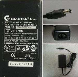 GlobTek Switching Adapter GT 21089 1512 T3 +12V  