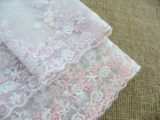 shabby white embroidered tulle net lace  per yard  