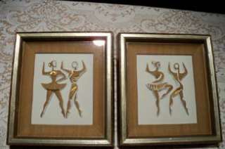 Fabulous matching pair of 3D Ballet Dancer Wall Art by Turner.