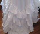 SHABBY WHITE COTTAGE CLASSIC LINEN CHIC LARGE RUFFLES SEAT CHAIR SLIP 