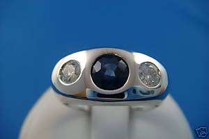 14 K.1.05 CT SAPPHIRE AND 0.45 CT DIAMONDS GYPSY RING  