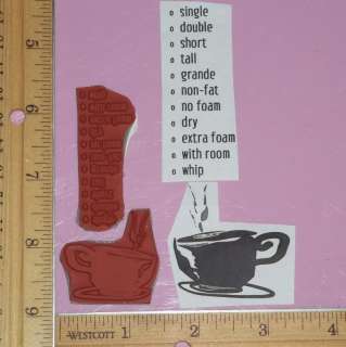   CUP & TYPES OF COFFEE LOT cling rubber stamps CLUB SCRAP low shipping