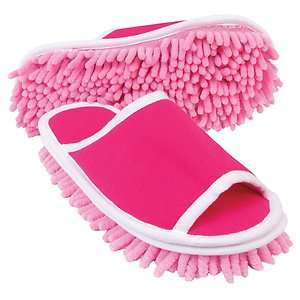   Microfiber Cleaning Dust Mopping Floor Dusting Slippers Pink  