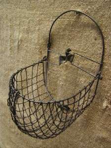 Vintage Metal Wire Basket  Antique Old Muzzle Shabby  