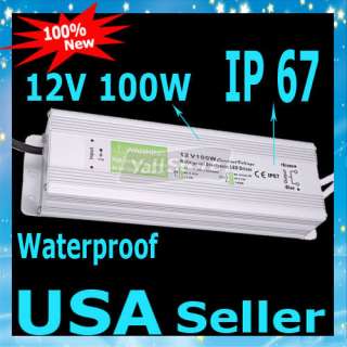   to DC12V 100W LED Driver Power Supply Waterproof Aluminum alloy  