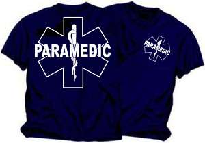 Paramedic Block Letters Navy T Shirt  NEW Design  