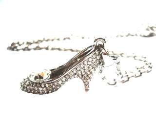 Disney Couture Silver Cinderella Slipper Necklace  