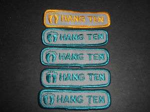 Vintage 1980s HANG TEN Patch SURFING CLOTHES lot of 5  