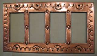 C09, Tin Quad Rocker Switch Plate Cover   Copper Finish  
