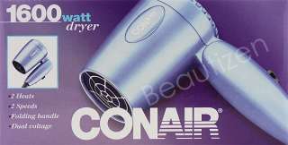 CONAIR Travel Mini Hair Dryer 1600 Watts 124A Sky Blue  