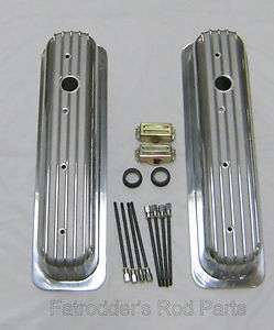 Small Block Chevy Center Bolt Finned Tall Valve Covers  