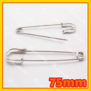 10 LARGE OVERSIZED METAL 3 INCH RUST SAFETY PINS CA037  