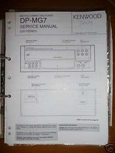 Service Manual Kenwood DP MG7 CD Player,ORIGINAL  