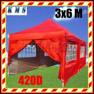 Waterproof Pop Up Gazebo 3m x 6m Canopy Awning Folding Party Tent 