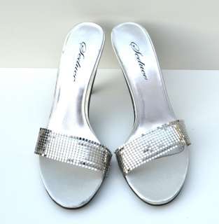 Seduce Silver Sexy High Heel Womens Sandals Shoes (Retail $48)  