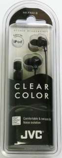 JVC HA FX22 B In Ear BLACK Headphones/EARBUDS FOR IPOD 046838044618 